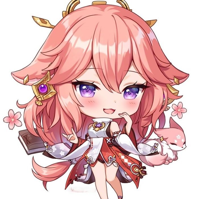 hình nền yea miko chibi 2D cute