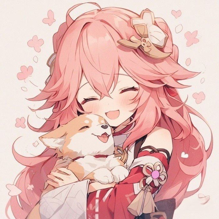 hình nền yea miko chibi 2D dễ thương