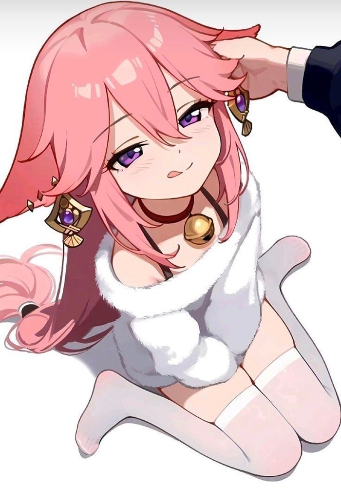 hình nền yea miko chibi 2D ngoan ngoãn