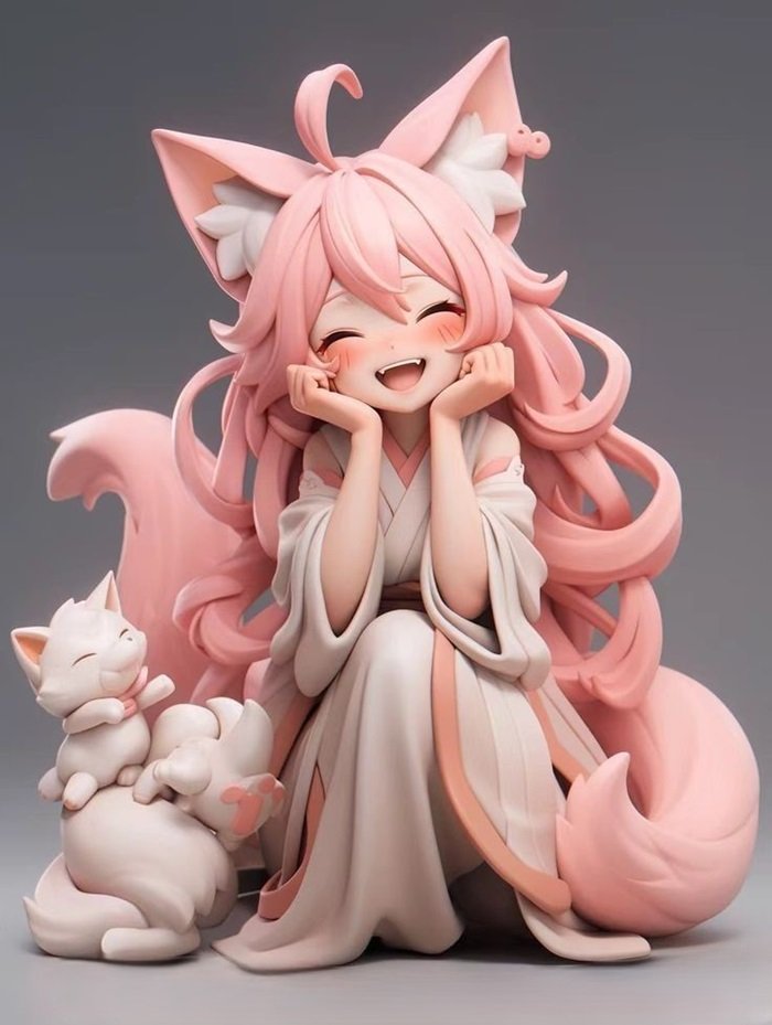hình nền yea miko chibi 3D đáng yêu
