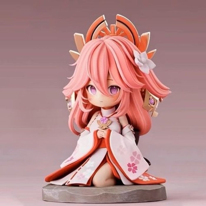 hình nền yea miko chibi 3D mặc kimono