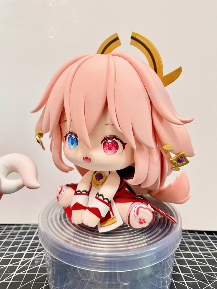 hình nền yea miko chibi 3D mắt 2 màu