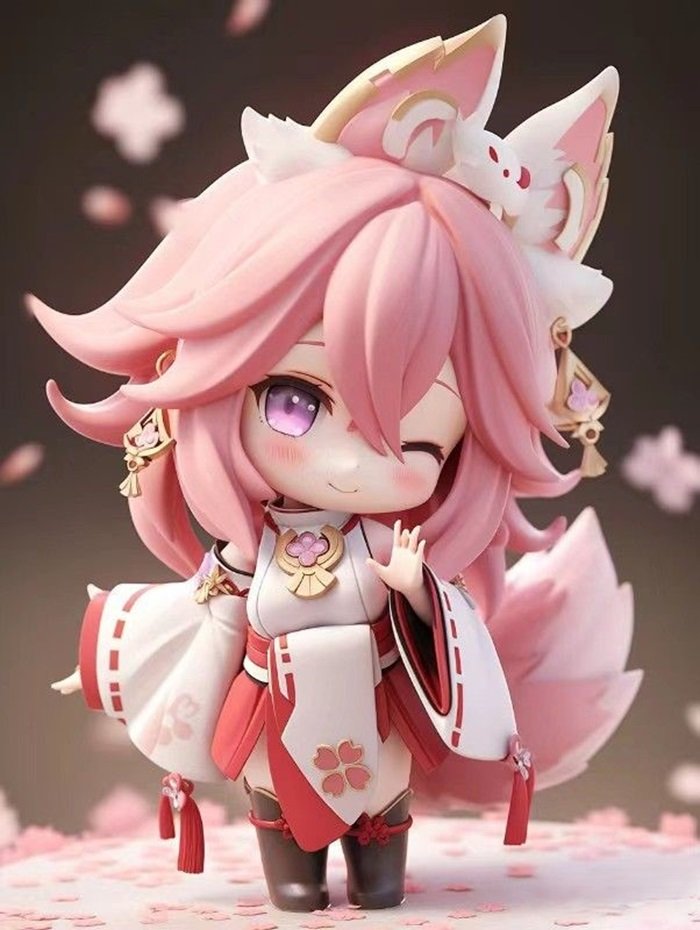 hình nền yea miko chibi 3D siêu đáng yêu