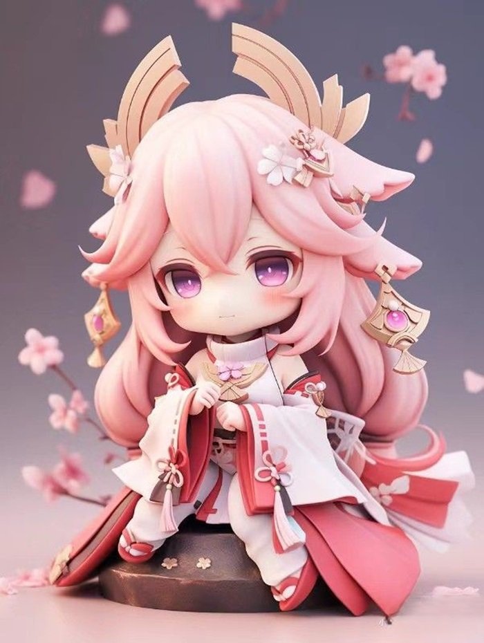 hình nền yea miko chibi 3D siêu dễ thương