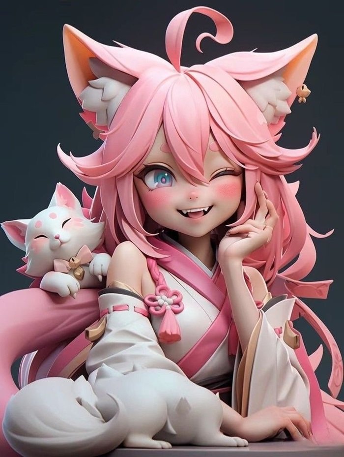 hình nền yea miko chibi 3D