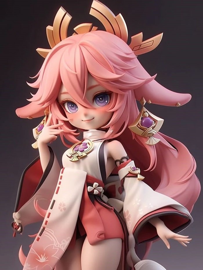hình nền yea miko chibi cực đáng yêu
