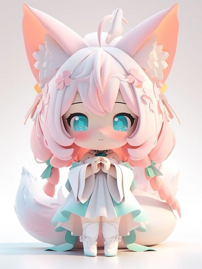 hình nền yea miko chibi mắt xanh