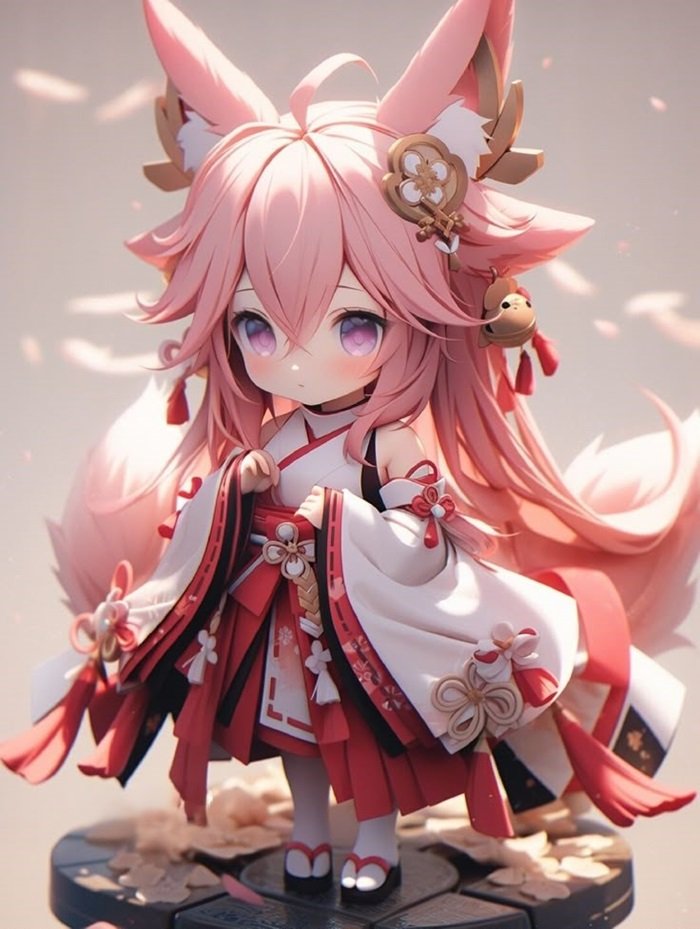 hình nền yea miko chibi tai cáo