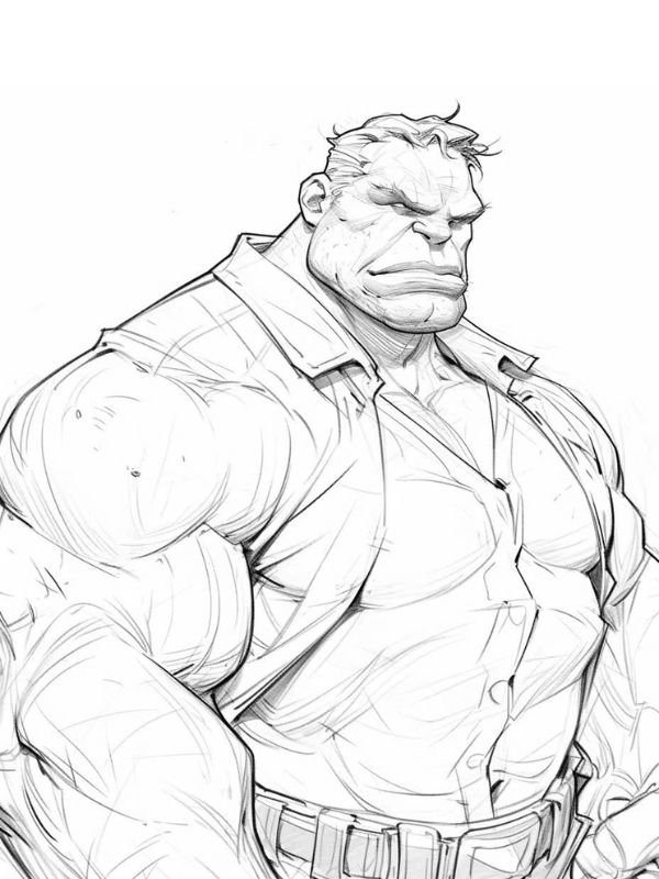 hình siêu nhân hulk tô màu sinh động