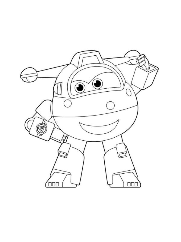 hình super wings tô màu sinh động