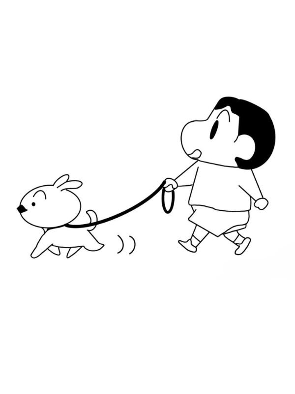 hình tô màu shin cậu bé bút chì ngộ nghĩnh