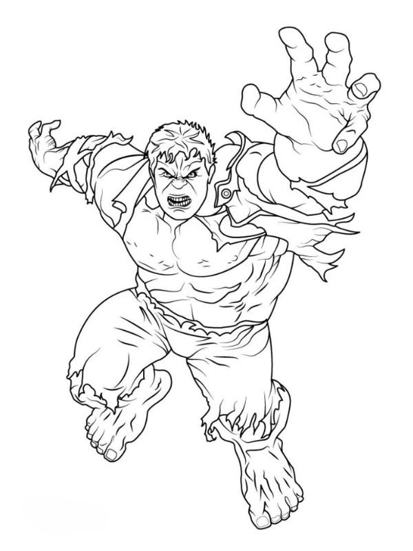 hình tô màu siêu nhân hulk đơn giản