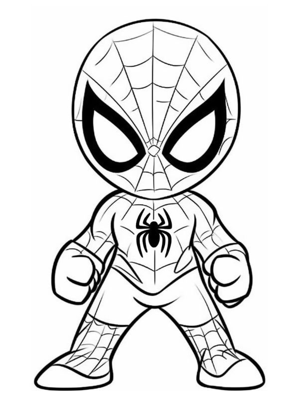 hình tô màu spider man đơn giản