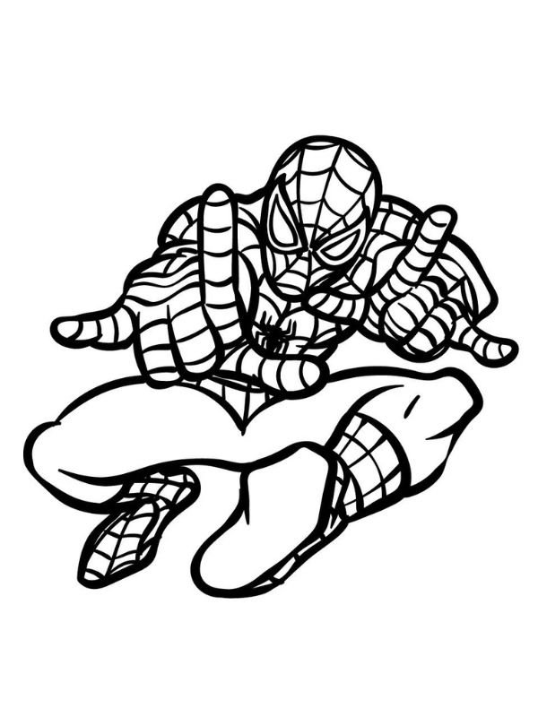 hình tô màu spider man mạnh mẽ