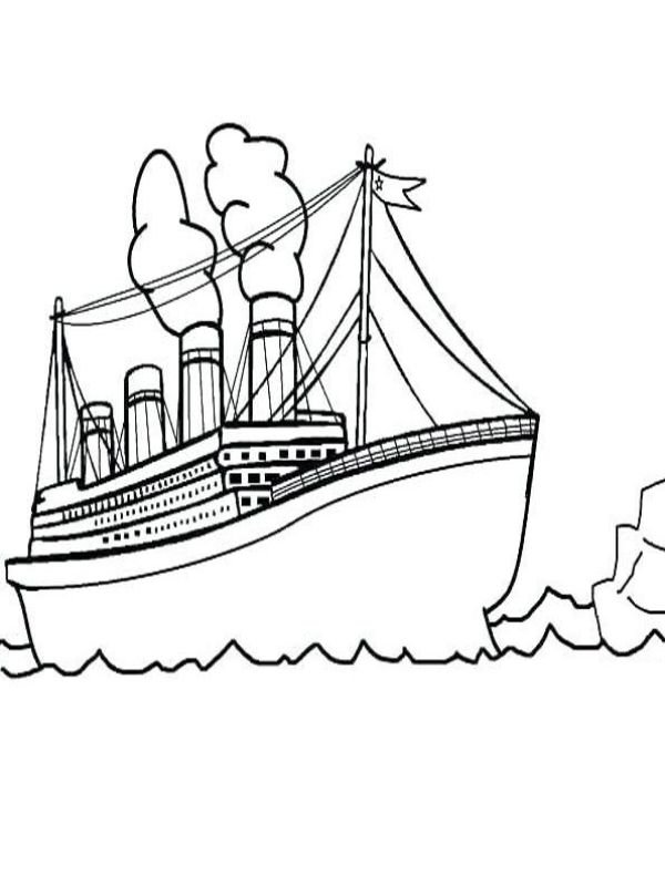 hình tô màu tàu titanic đơn giản