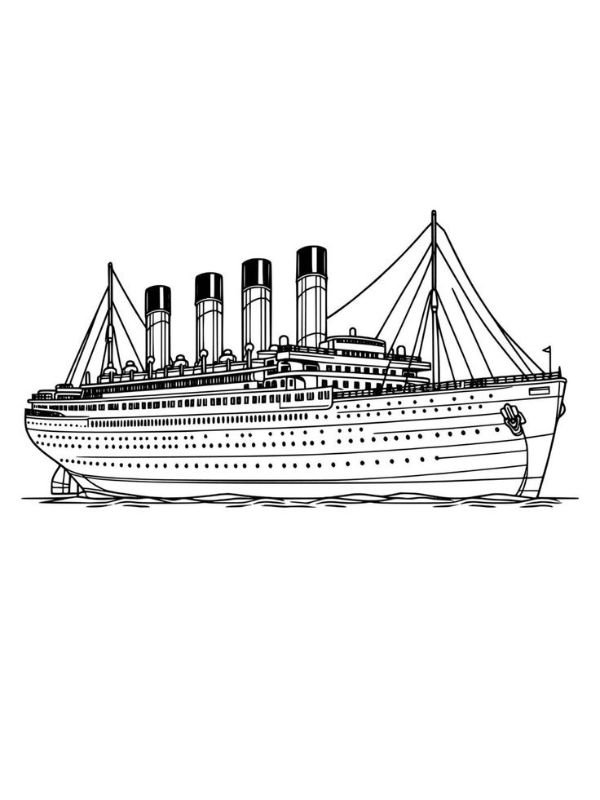 hình tô màu tàu titanic ngộ nghĩnh