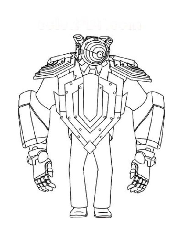 hình tô màu titan drill man đơn giản