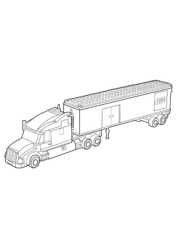 hình tô màu xe container mạnh mẽ