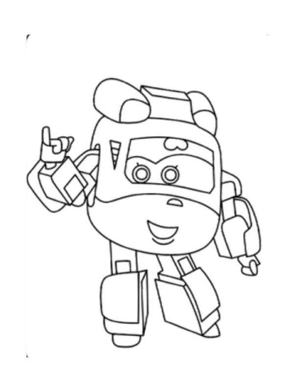 hình vẽ super wings đẹp để bé tập tô