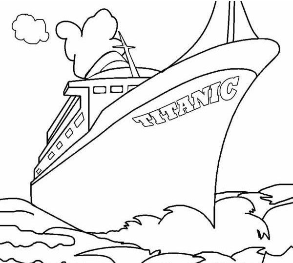 hình vẽ tàu titanic đẹp để bé tập tô