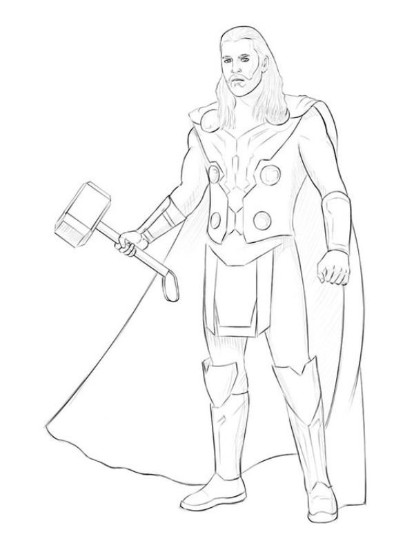 hình vẽ thor đẹp để bé tập tô