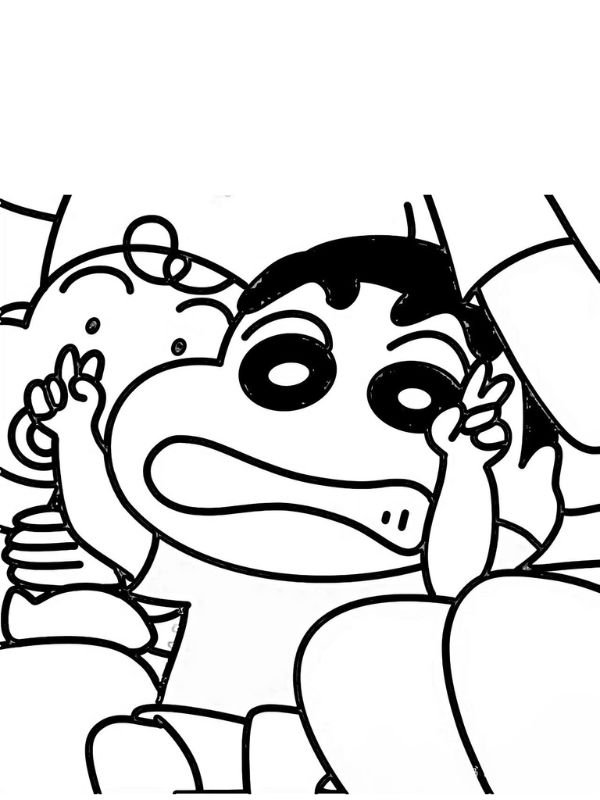 hình vẽ tô màu shin cậu bé bút chì cho bé