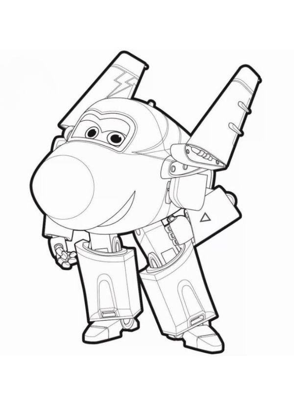 hình vẽ tô màu super wings cho bé