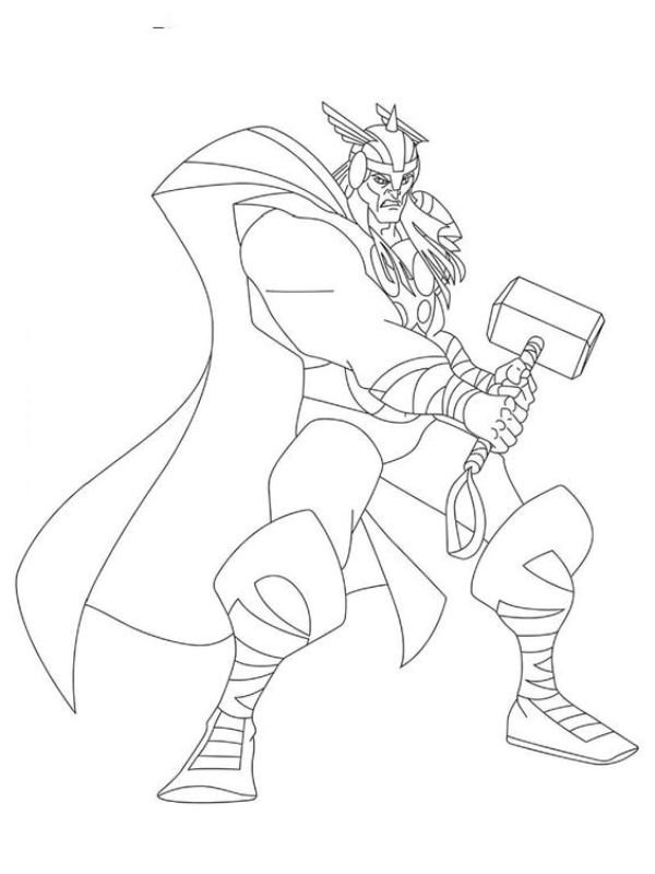 hình vẽ tô màu thor cho bé