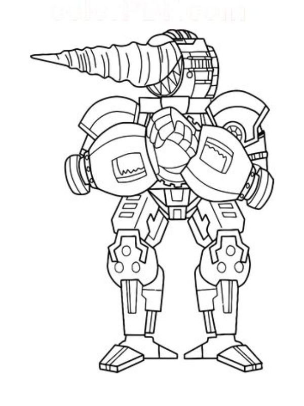 hình vẽ tô màu titan drill man cho bé