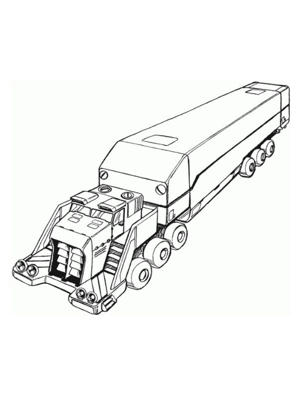 hình vẽ tô màu xe container cho bé