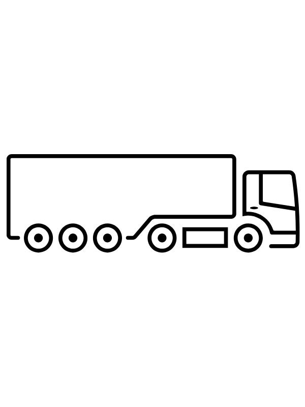 hình vẽ xe container đẹp để bé tập tô