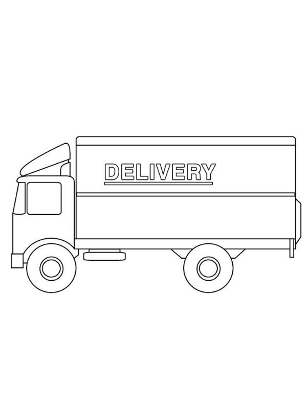 hình xe container tô màu sinh động