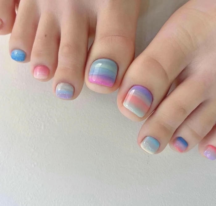 mẫu nail chân hàn quốc 2024