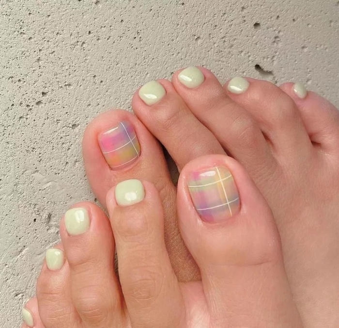 mẫu nail chân hàn quốc 2025