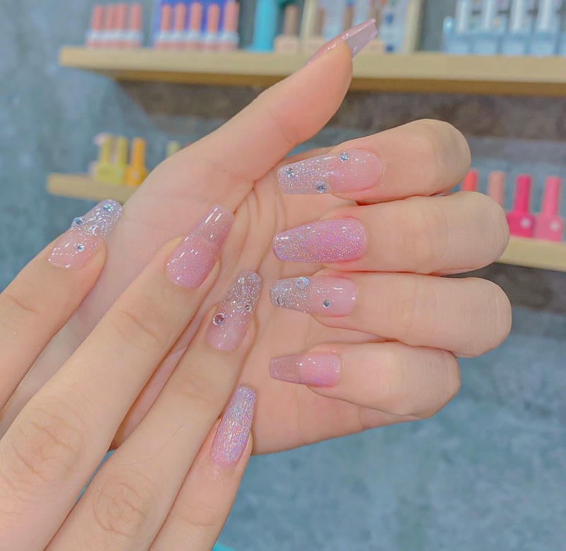 mẫu nail nhũ