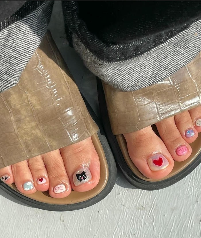 nail chân hàn quốc đẹp