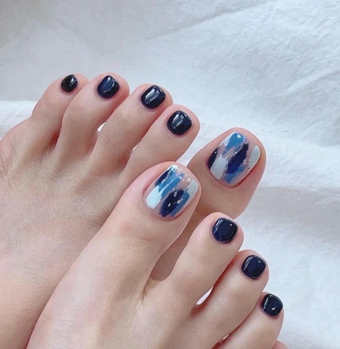 nail chân hàn quốc loang màu đậm