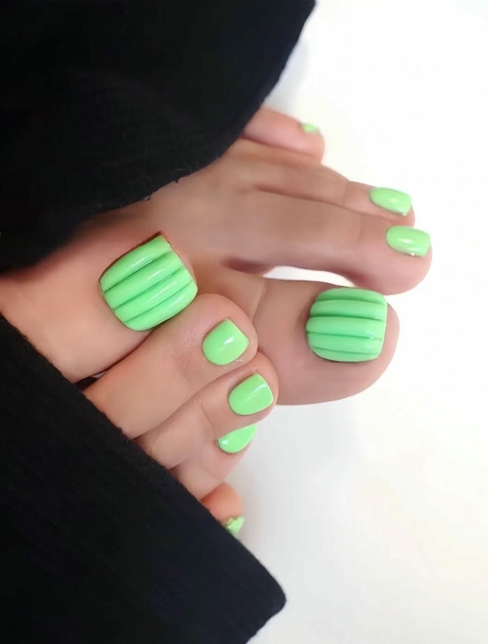 nail chân hàn quốc màu xanh