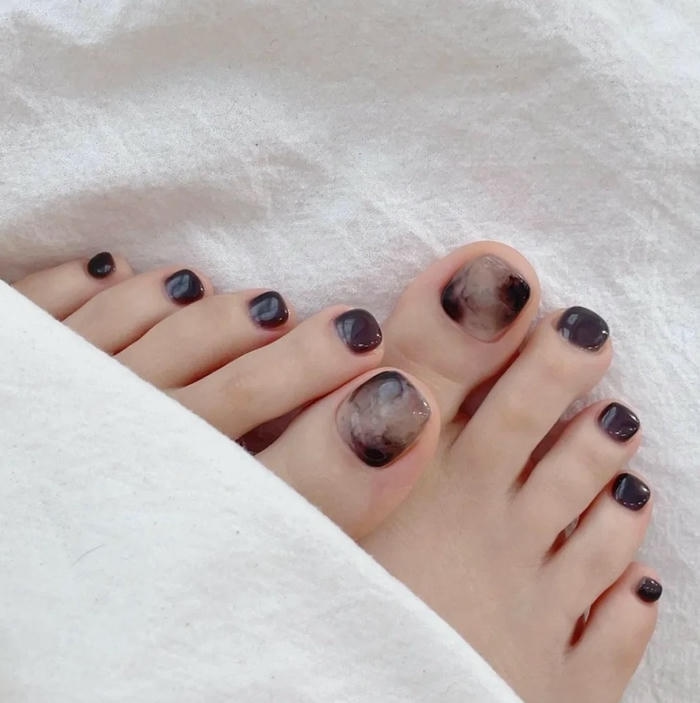 nail chân hàn quốc nâu đen