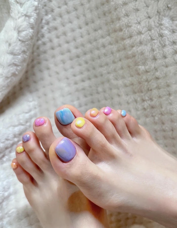 nail chân hàn quốc nhiều màu