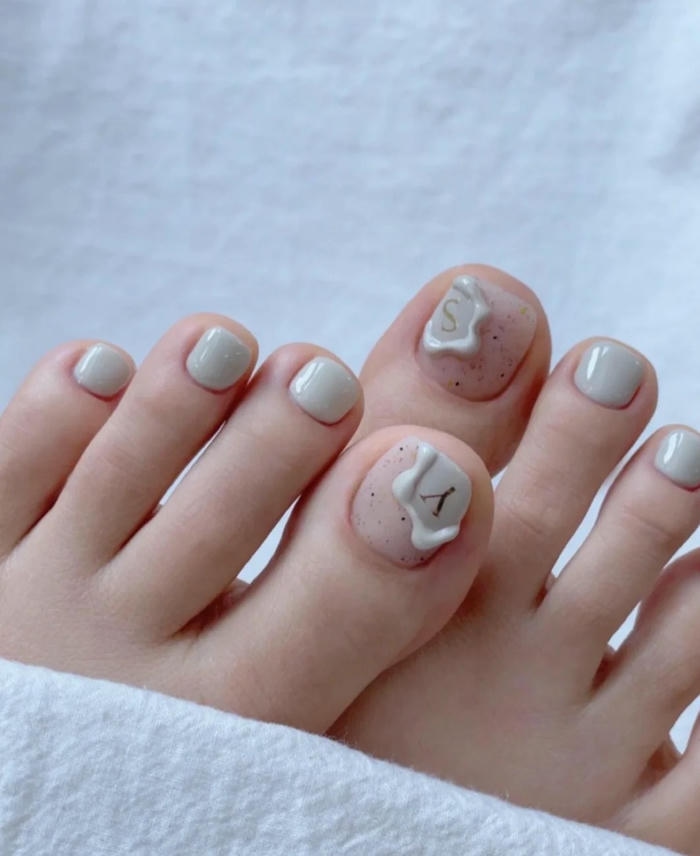nail chân hàn quốc vẽ chữ