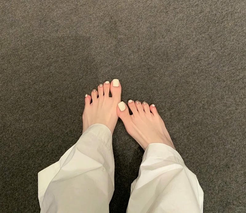 nail chân màu kem hd
