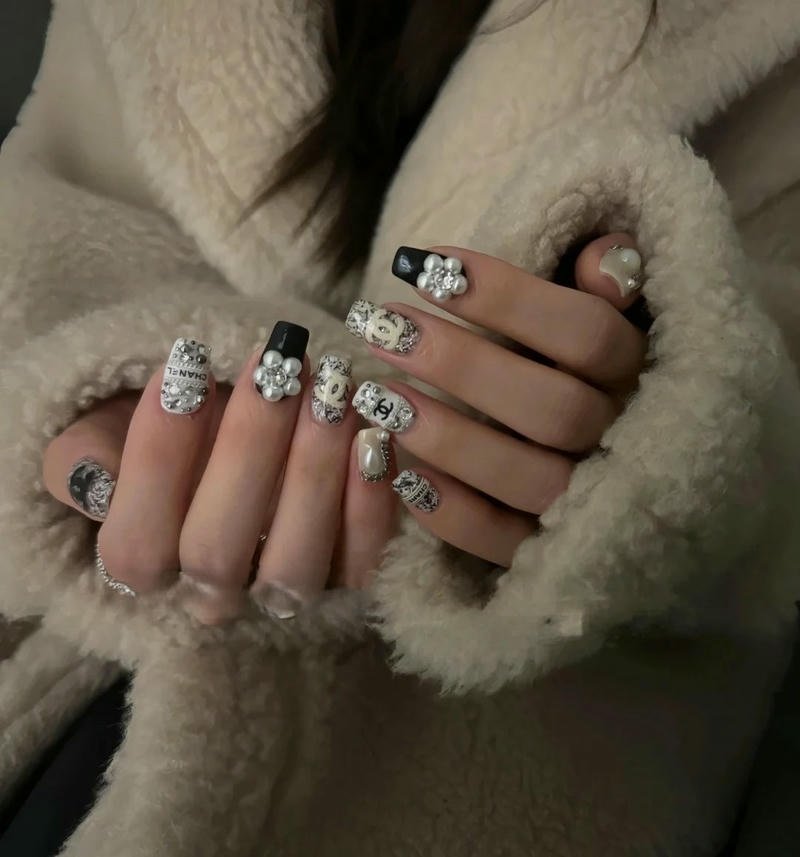 nail chanel đính ngọc
