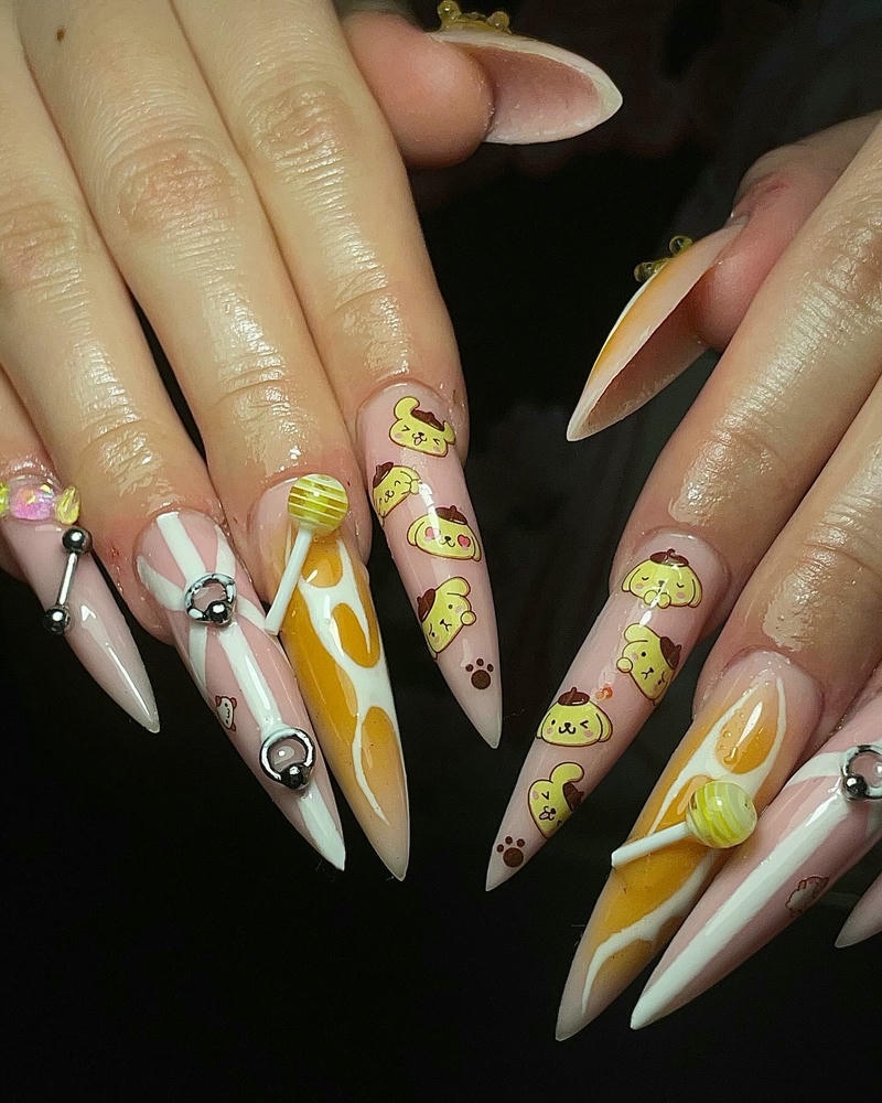 nail màu vàng đang yêu