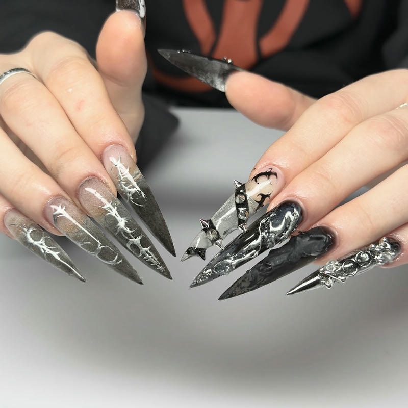 nail màu xám