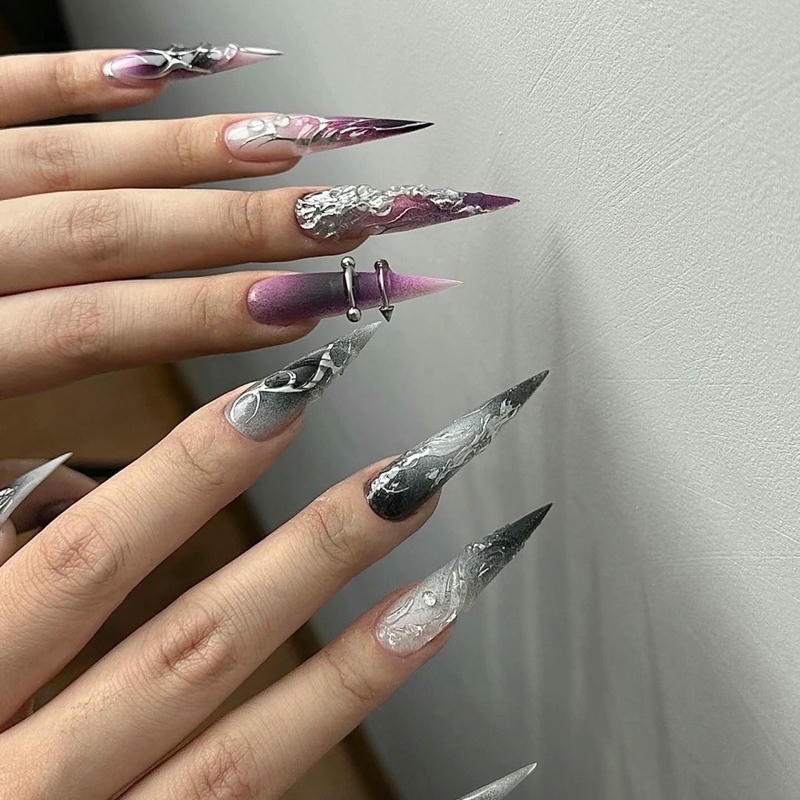 nail màu xám cho giới trẻ