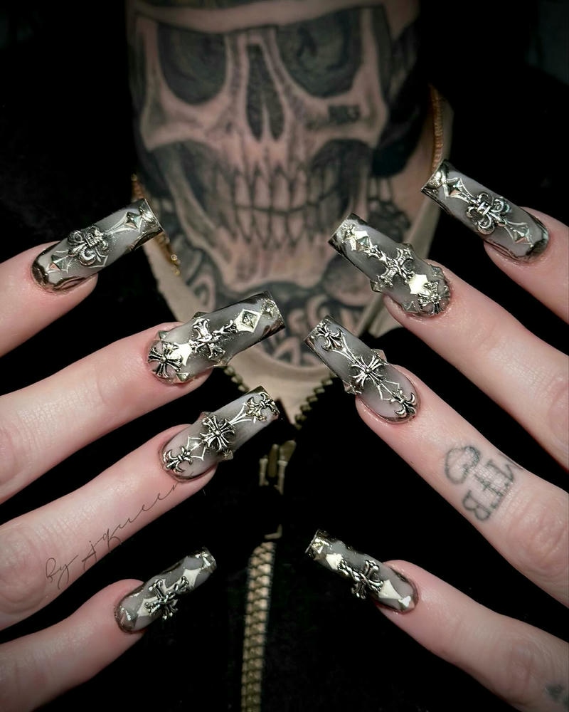 nail màu xám mẫu mới nhất