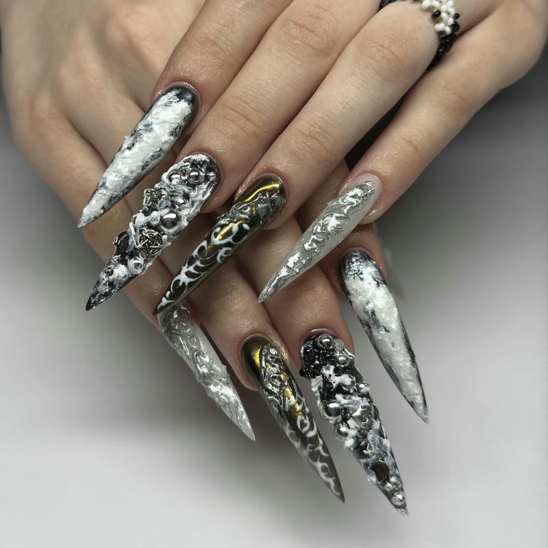 nail màu xám