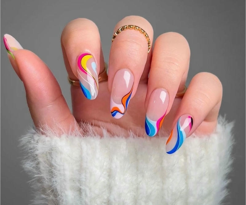 nail móng nhọn tròn nhiều màu