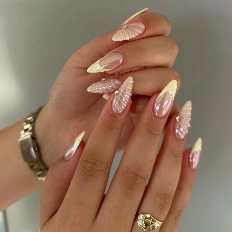 nail móng nhọn tròn sơn đầu móng tròn